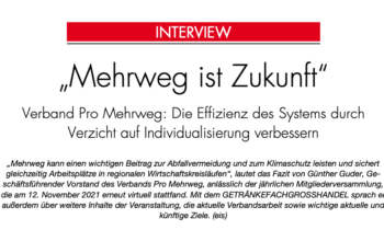 „Mehrweg ist Zukunft“: Günther Guder Interview in der Zeitschrift GFGH